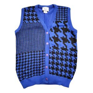 Vintage Joyce Acrylic Sleeveless Sweater Button Down Size Medium Unisex‎ USA